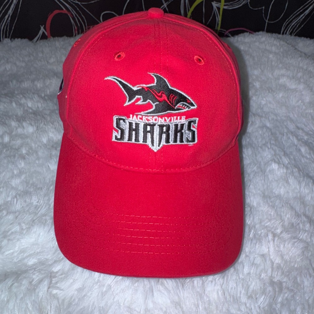 Pacific Headwear Jacksonville Sharks Hat Mens OSFA Red AFL Russell Cap